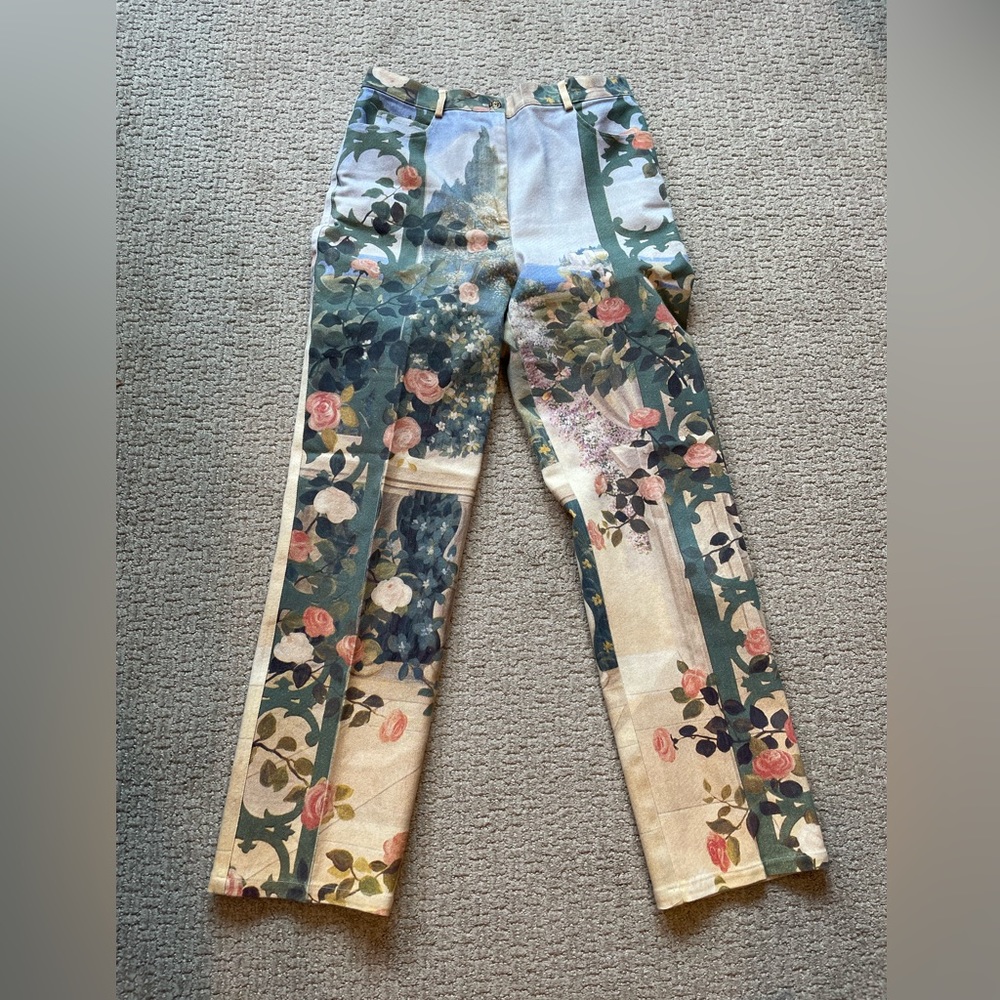 St. John Sport Marie Gray Floral Jeans